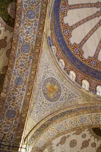 Istanbul Prints: Ceiling decoration in the Blue Mosque. Istanbul. Turkey