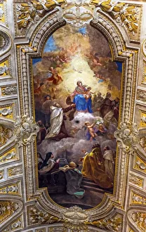 Basilica Prints: Ceiling Fresco Basilica Santa Maria in Traspontina Church, Rome, Italy