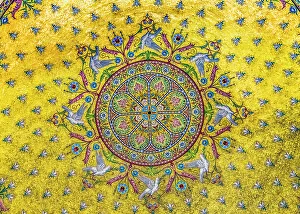 Ceiling Prints: Ceiling pattern mosaic Notre-Dame de la Garde, Marseille, France. Constructed 1850's