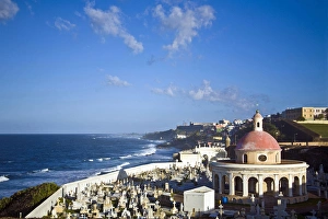 Lookout Prints: Cemetery and La Perla from El Morro fortress. Old San Juan. Puerto Rico