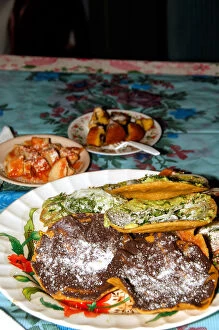 Images Dated 6th September 2006: Central America, Guatemala, Guatemala City. Typical Guatemalan food. Homemade corn