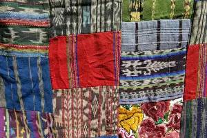 Central America, Guatemala, Typical Guatemalan textile - fabric scraps of various colors