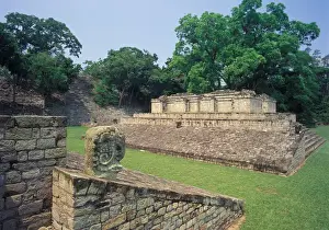 Ancient Site Prints: Central America, Honduras, Mayan ruins of Copan the ball court