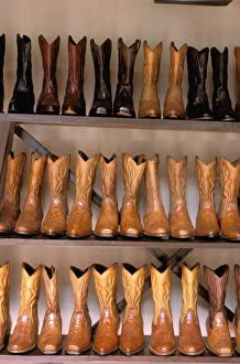 For Sale Prints: Central America, Nicaragua, Masaya. Indoor craft and artisan market, cowboy boots