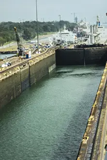 Ship Prints: Central America, Panama, Panama Canal creates the shortest possible between the Atlantic