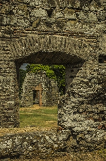 Shield Prints: Central America, Panama, Panama City, ruins, UNESCO Ruins of sixteenth century Panama