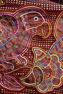 Central America, Panama, San Blas Islands (aka Kuna Yala). Colorful hand stitched