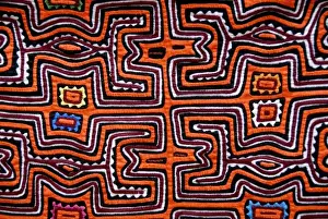 Central America, Panama, San Blas Islands (aka Kuna Yala). Colorful hand stitched