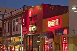 Albuquerque Prints: Central Avenue at dusk in downtown Albuquerque New Mexico on historic Route 66