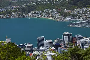 Images Dated 16th December 2014: Central Business District, Wellington Harbour and Oriental Bay