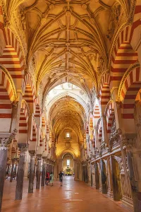 Prints of Centro District, Cordoba, Cordoba Province, Andalusia, Spain. May 2, 2023. Interior of the the Cordoba Cathedral, also known as the Mezquita Basilica, a former Moorish mosque. Editorial Use Only Images Dated 2024 December: Centro District, Cordoba, Cordoba Province