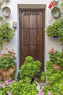 Centro District, Cordoba, Cordoba Province, Andalusia, Spain. May 2, 2023. Courtyard garden of a home in Cordoba. Editorial Use Only