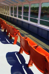 Danita Delimont New Images May 2025 Prints: Empty chairs on the Black Ball Ferry, Port Angeles, Washington State, USA