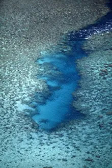 Turquoise Prints: Channel in the reef, Vaimaanga Tapere, Rarotonga, Cook Islands, South Pacific