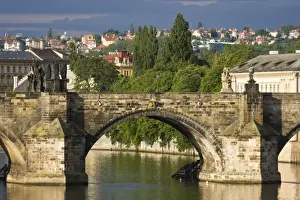 Karluv Most Prints: Charles Bridge (Karluv Most) is a 14th century stone bridge linking the two sides