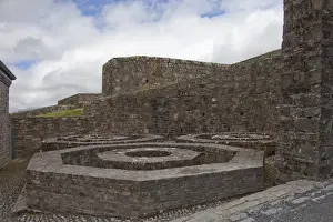 Stonework Prints: Charles Fort the 17th Century walled star fort and stone ruins with a geometric shape