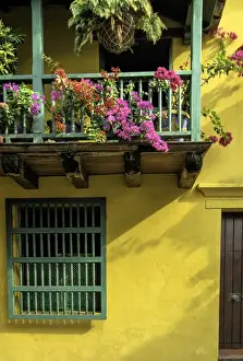 Greenery Prints: Charming Spanish colonial architecture graces the Old City, Cuidad vieja, of Cartagena