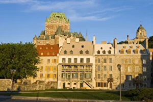 The Chateau Frontenac rises above the buildings in the Old Port section of Quebec