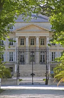 Opening Prints: The Chateau Margaux built in 1802 19th century by the architect Combes, with black