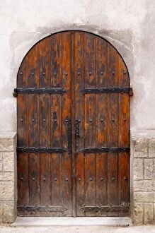 Chateau de Nouvelles. Fitou. Languedoc. A door. France. Europe