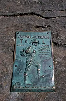 Hiking Prints: Chattahoochee N. F. GA. The southern terminus sign of the Appalachian Trail on Springer
