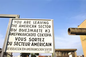 Images Dated 15th April 2005: Checkpoint Charlie Sign East Berlin Germany