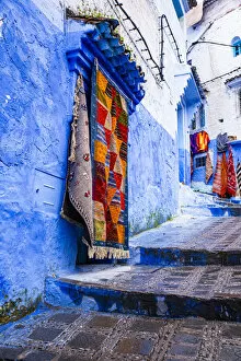 Africa Collection: Chefchaouen, Morocco. Blue washed buildings