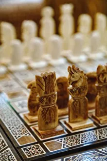 Images Dated 27th January 2006: Chess set for sale, Khan el Khalili Bazaar, Cairo, Egypt