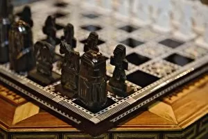 Images Dated 27th January 2006: Chess set for sale, Khan el Khalili Bazaar, Cairo, Egypt