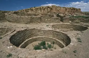 National Land Prints: Chetro Ketl, ceremonial kiva, Chaco Culture National Historic Park, New Mexico, USA
