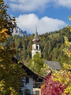 Dolomite Prints: Chiesa San Vittore. Traditional architecture of the Primiero