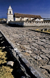 Altiplano Prints: Chile, Altiplano, Volcan Isluga National Park. Isluga Aymara Village