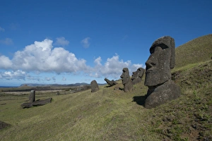 Chile, Easter Island aka Rapa Nui. Rapa Nui National Park, historic site of Rano