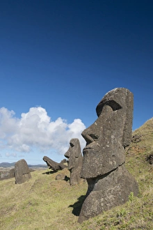 Images Dated 17th November 2014: Chile, Easter Island aka Rapa Nui. Rapa Nui National Park, historic site of Rano