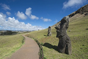 Images Dated 17th November 2014: Chile, Easter Island aka Rapa Nui. Rapa Nui National Park, historic site of Rano