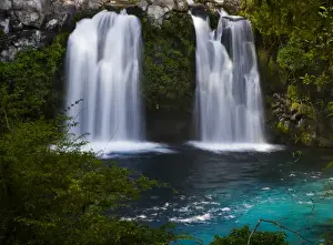 Brook Prints: Chile. South America. Waterfalls at Ojos del Caburga (or Ojos del Caburgua)