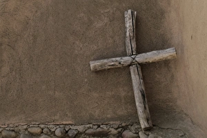 Chimayo, New Mexico, United States. Crosses are abundant at the holy santuario in