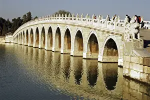 Majestic Prints: China, Beijing, Seventeen Arch Bridge at Summer Palace