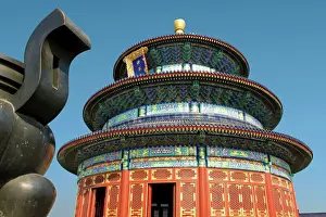 Imperial Prints: China, Beijing, Temple of Heaven, Chinese Urn in the foreground