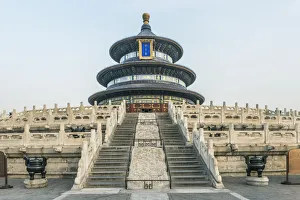 Cityscape Prints: China, Beijing. Temple of Heaven, Hall of Prayer for Good Harvests