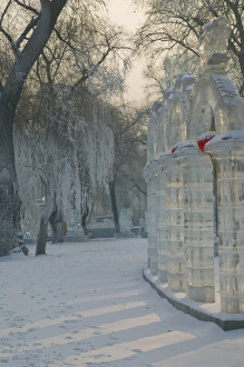 CHINA, Heilongjiang Province, Haerbin (Harbin). Ice Sculpture at the Ice Lantern