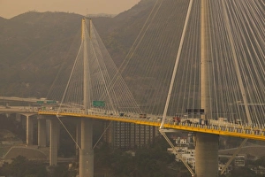 Images Dated 28th February 2008: CHINA, Hong Kong. New Territories, Ting Kau Bridge, links Tsing Yi Island and Ting Kau