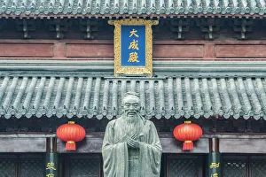 China, Jiangsu, Nanjing. Confucius Temple (Fuzimiao). This is the largest statue of