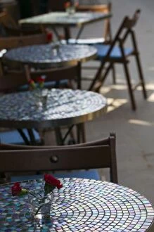 Cafe Tables and Chairs Gallery: CHINA, Shanghai. French Concession Area- Taikang Road Arts Center-Mosaic Table