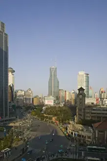 Images Dated 9th February 2008: CHINA, Shanghai. Traffic on West Nanjing Road by Renmin Park / Late Afternoon