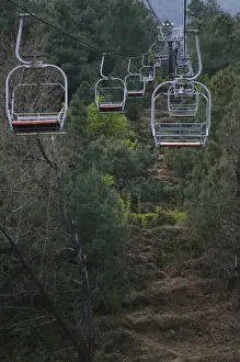Dali Prints: CHINA, Yunnan Province, Dali. Chairlift to Zhonghe Mountain