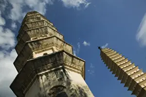 Dali Prints: CHINA-Yunnan Province-Dali: Dali Old Town- Three Pagoda Park (built in the 9th century)