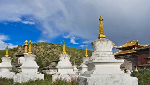 Images Dated 1st April 2018: Chortens of Tagong Monastery, Tagong, western Sichuan, China
