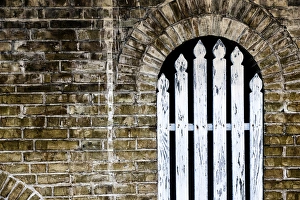 Images Dated 31st January 2015: Christiansted, Saint Croix, US Virgin Islands. Architectural detail. Wooden Gate