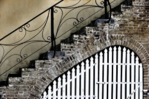 Christiansted, Saint Croix, US Virgin Islands. Architectural detail. Wooden Gate